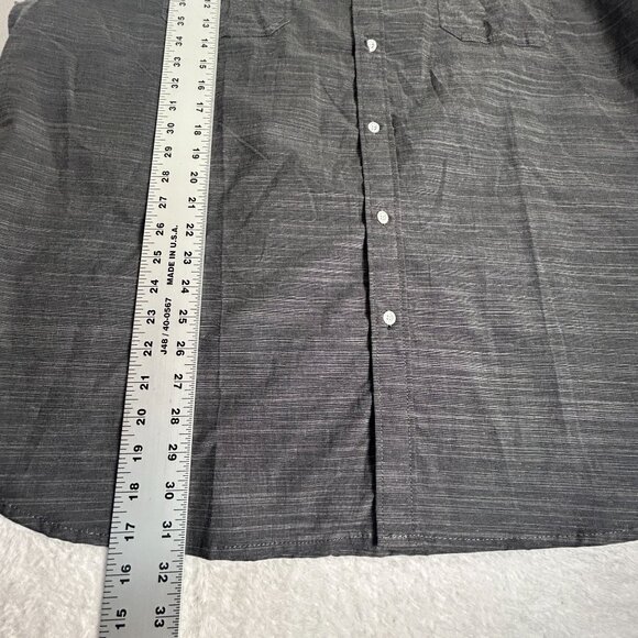 Free Planet Mens 3X Big & Tall Black/Gray Short-Sleeve Button-Up Shirt New $56 - Picture 9 of 10